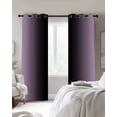 thumbnail image 2 of Blackout Curtains for Bedroom, Purple Black Ombre Room Darkening Window Drapes for Living Room, Modern Gradient Abstract Art Thermal Insulated Grommet Curtains, 42x63 inch, 2 Panels, 2 of 9