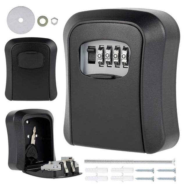 Fireproof Box With Key Lock Key Safe Box Wall Mounted Key Lock Box 4 Digit Combination Key Storage Box For Indoor Outdoor Home Offices