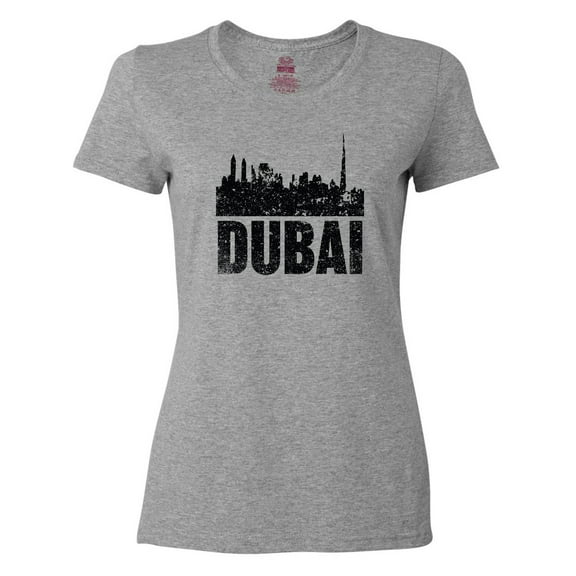 Inktastic Dubai City Skyline with Grunge Women's T-Shirt