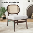 thumbnail image 3 of CQSXDA Rattan Accent Chair With Upholstered Seat And Rattan Back, Mid-Century Modern Design For Living Room And Bedroom, 3 of 8