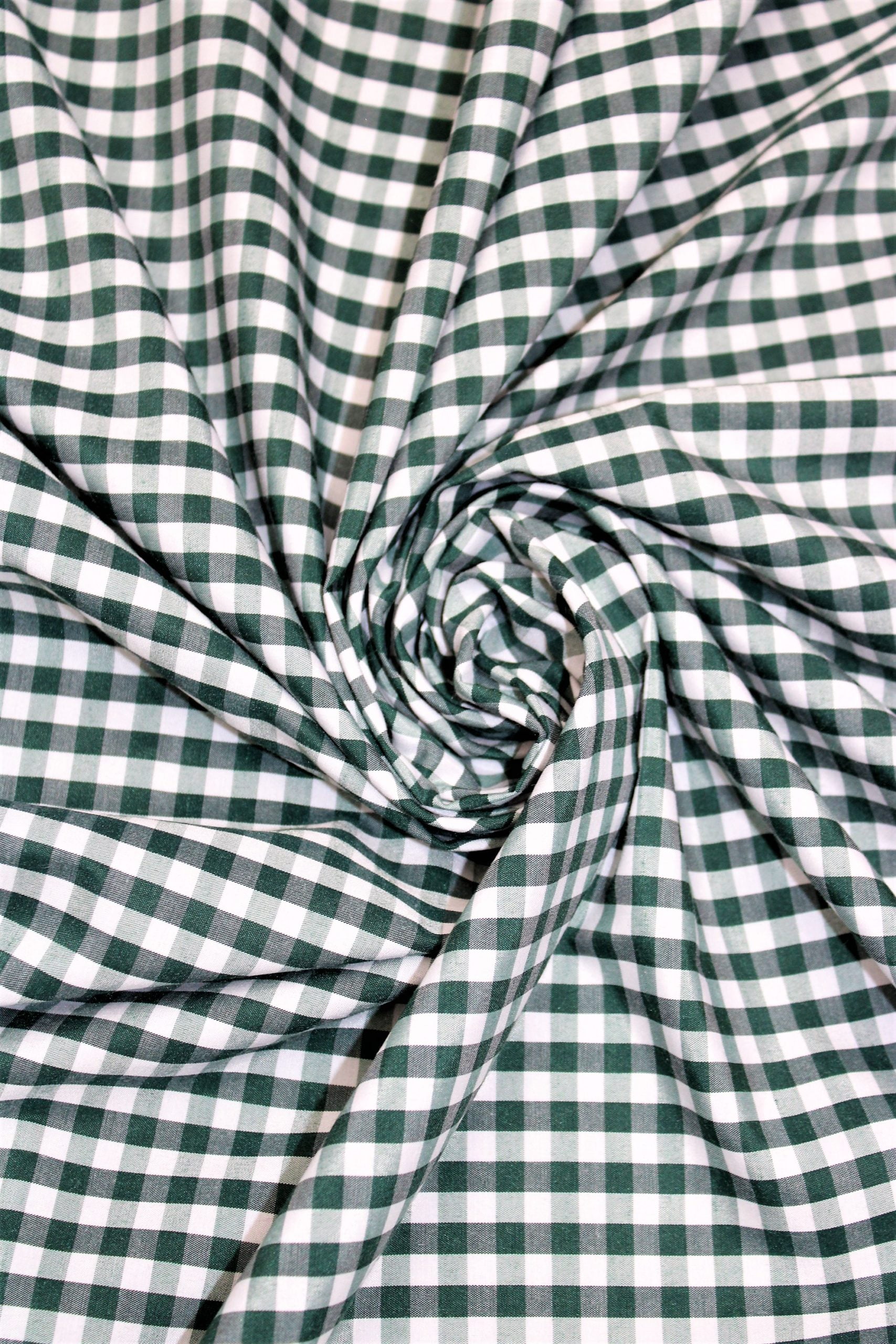 1/4" Gingham Check Broadcloth Fabric, 60" Wide, Sells by the Yard from Sal Tex Fabrics, Hunter