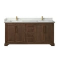 thumbnail image 2 of Tokyo 72" Double Bath Vanity in Aged Dark Brown Oak with Silk White Quartz Stone, 2 of 18