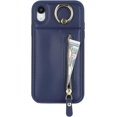 thumbnail image 3 of iPhone XR Phone case Wallet for Women, iPhone XR Phone case with Card Holder with Credit Card with Ring Kickstand Zipper Shockproof Slim Stand Case for iPhoneXR - Blue, 3 of 15