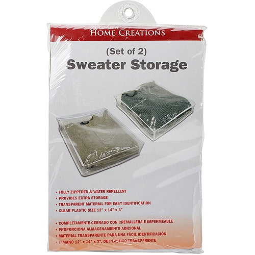 12.5" X 14.5" X 3.5" Details about   2-PACK CLEAR LARGE ZIPPERED STORAGE BAG SWEATER SIZE 