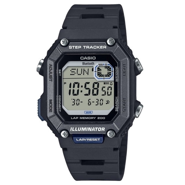 Casio Standard Numérique Lien pour Téléphone Intelligent Traqueur de Pas Bracelet en Résine Quartz WS-B1000-1AV 100 m Montre pour Homme