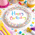thumbnail image 2 of Fantastik Party Birthday Paper Plates 9 inch 8 Pcs,  Colorful Sprinkles, Circle, 2 of 4