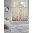 thumbnail image 3 of Watercolor Flowers Bathroom Window Curtain, Spring Daisy Floral Butterflly Beige Light Filtering Coffee Kitchen Curtains, Bedroom Living Room Curtains 2 Panel 84"x54", 3 of 6