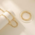 thumbnail image 2 of PULABO No Fade 14K Gold-Plated Cuban & Figaro Bracelet, Necklace, Set - 8mm/10mm wide, High Quality, 2 of 8