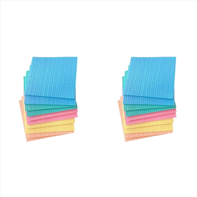 PañOs para Platos Reutilizables, PañO de Esponja de Celulosa para Cocina, PañO de Limpieza Absorbente, Paquete de 20,