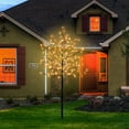 Solar LED Blinking Blossom Tree Outdoor Flower Lighting 6ft Tree Garden