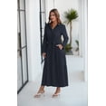 thumbnail image 5 of NAYAOTO Women's Maxi Shirt Dress - 2026 Long Sleeve Button Casual Fall A-line Work Tiered Dresses with Belt and Pockets, 5 of 9