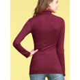 thumbnail image 4 of Made by Johnny Women's Long Sleeve Ribbed Turtleneck Pullover Sweater S WINE, 4 of 6