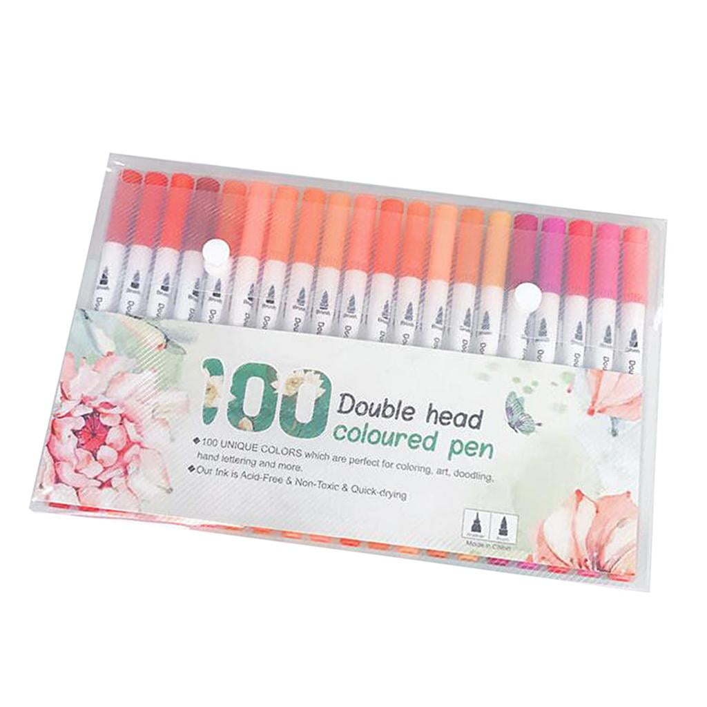FVDPWYE 100 colors Dual Tip Brush Pens plastic fine liner making pen high lighter