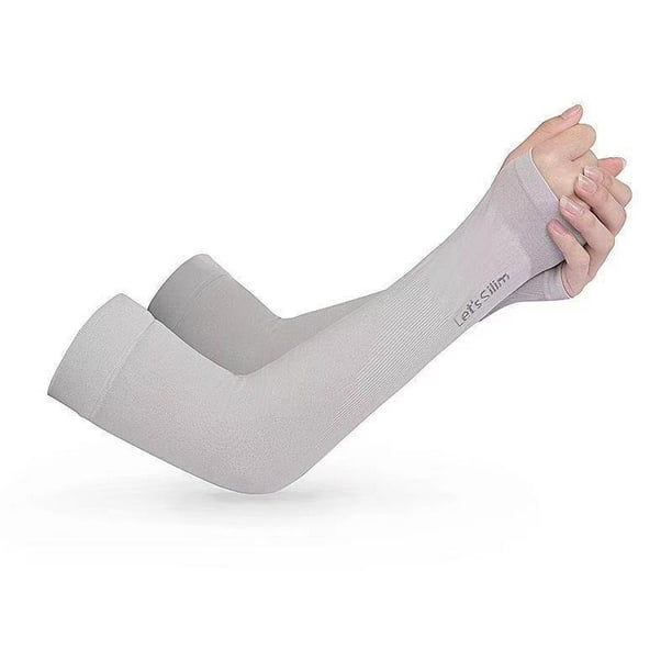 Manga de hielo de seda fina para hombres y mujeres, protección solar, para montar al aire libre, protección UV, manga de hielo fina de seda fina para verano