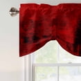 thumbnail image 5 of Tie Up Valances for Windows, Red Adjustable Valance Curtains Window Treatment for Living Room, Retro Oil Painting Modern Abstract Art Aesthetics Rod Pocket Kitchen Curtains & Drapes 54x18 Inch, 5 of 9