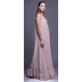 thumbnail image 3 of Bimba Robe de Nuit Imprimée Texture Feuilles de Pêche et Cendres pour Femmes Longue à Bretelles Spaghetti Robe Maxi Vêtement de Nuit Grande, 3 of 5