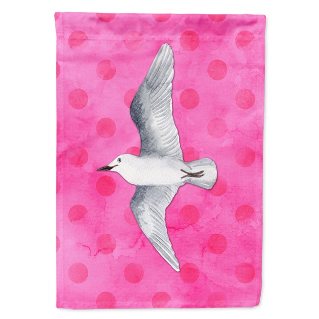 Bandera de jardín de gaviota rosa con lunares Caroline's Treasures BB8229GF multicolor