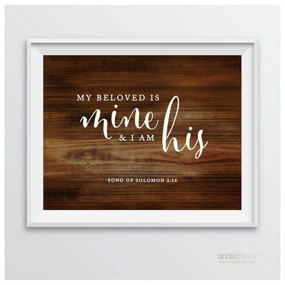 Solomon 2 16 - My Beloved Is Mine Biblical Quotes Rustic Wood Wedding Signs