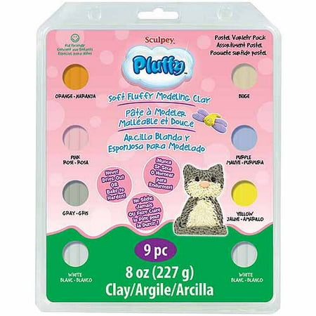 Polyform Sculpey Pluffy Clay, Pastel, 8pk