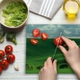 thumbnail image 3 of Landscape Cutting Board, Hills in the Rays of Evening Sun Agricultural Landscape Cloudy Sky Rainy Day Nature, Decorative Tempered Glass Cutting and Serving Board, Large Size, Green, by Ambesonne, 3 of 5