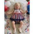 thumbnail image 6 of BemeyourBBs Newborn Baby Girl 4th of July Outfit Baby Girl Patriot Independent Day Clothes Red White Blue Stripe Star Print Strap Cami Tops Shorts Set Baby Girls Summer 2-Piece Outfit, 6 of 9