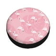 thumbnail image 3 of Bingfone Pink Flamingos And Flowers Spare Tire Cover Weatherproof Universal Wheel Protectors For Rv Camper Travel Trailer Suv Truck 17 Inch, 3 of 9
