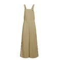 thumbnail image 4 of pstuiky Wide Leg Jumpsuit, Womens Overalls Casual Loose Sleeveless Adjustable Straps Wide Leg Jumpsuit with Pockets Lesaure Coffee XXXXL, 4 of 4