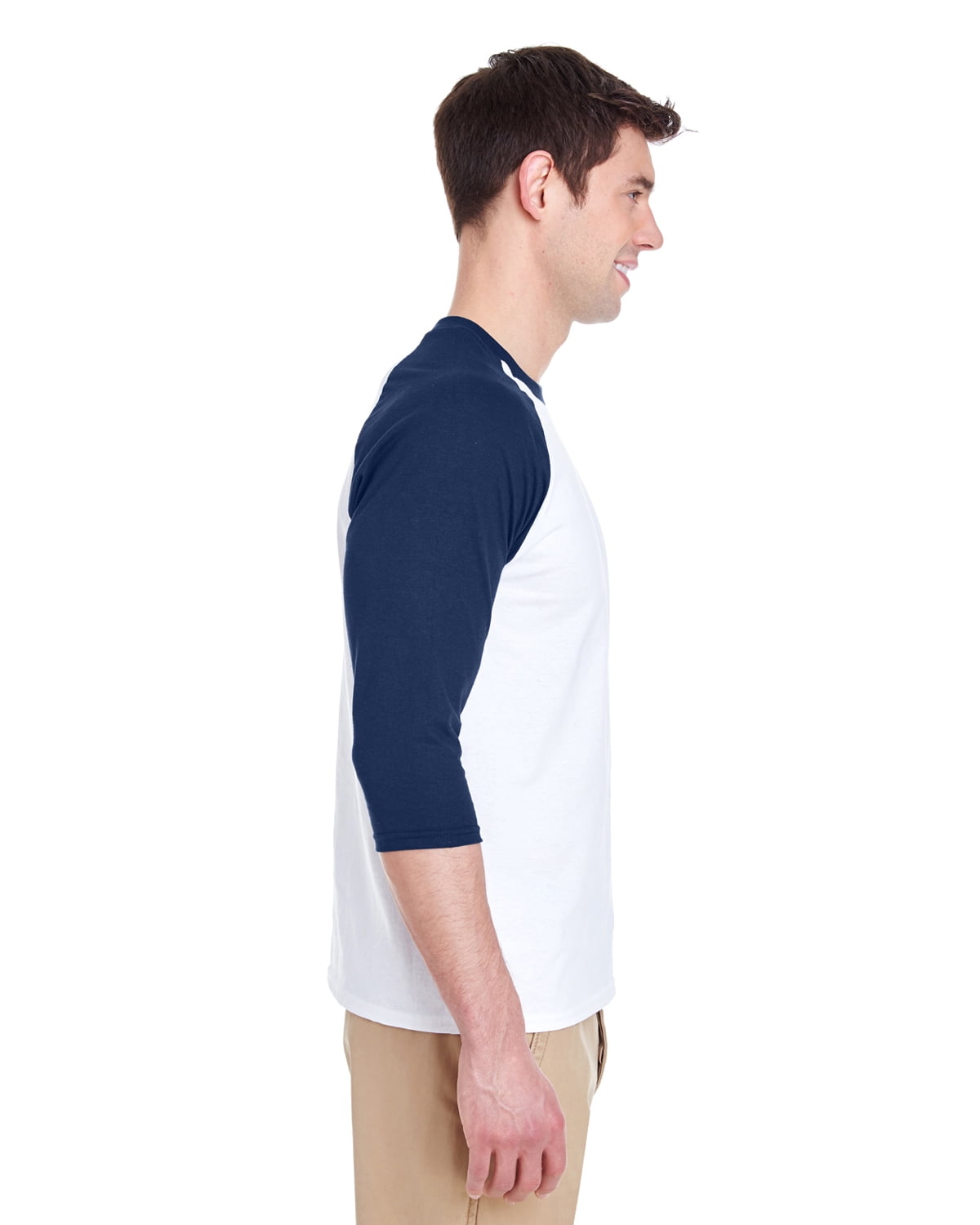 Mens Heavy Cotton ¾-Sleeve Raglan 3 Pack