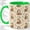 Green, variant on Reading Owl Accent Mug, 11oz Ceramic Coffee Cup for Book Lovers