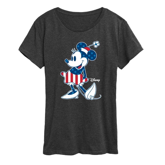 Disney - Americana - Minnie Flag Pattern - Women's Short Sleeve Graphic T-Shirt