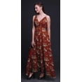 thumbnail image 4 of Bimba Robe Longue Sans Manches Imprimée Feuilles pour Femmes, Bohème, Plage, Grande Taille, 4 of 5