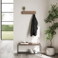 thumbnail image 5 of Kazai. Wall-Mounted Coat Rack 'Toke' - Modern Design Coat Rack With Hidden Wall Hooks - Solid Wood Veneer Panel Coat Hanger - Walnut, 5 of 5
