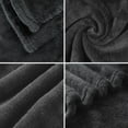 thumbnail image 5 of Unique Bargains Flannel Fleece Plush Throw Bed Soft Blanket Dark Gray 51" x 59", 5 of 6