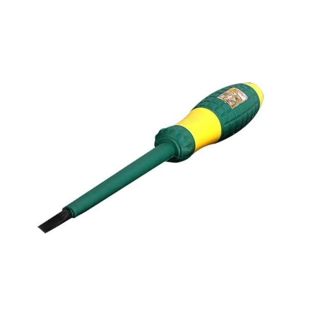 Detector de voltaje con destornillador plano y toma de corriente eléctrica, bolígrafo comprobador de voltaje con indicador LED.