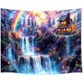 thumbnail image 4 of Gojian Fantasy Forest Tree Butterfly Wall Hanging, Fairy Magical Enchanted Jungle Waterfall Mushroom Tapestry for Bedroom Living Room, 4 of 6