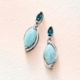 thumbnail image 2 of Ross-Simons Larimar and .40 ct. t.w. London Blue Topaz Drop Earrings in Sterling Silver, Women's, Adult, 2 of 5
