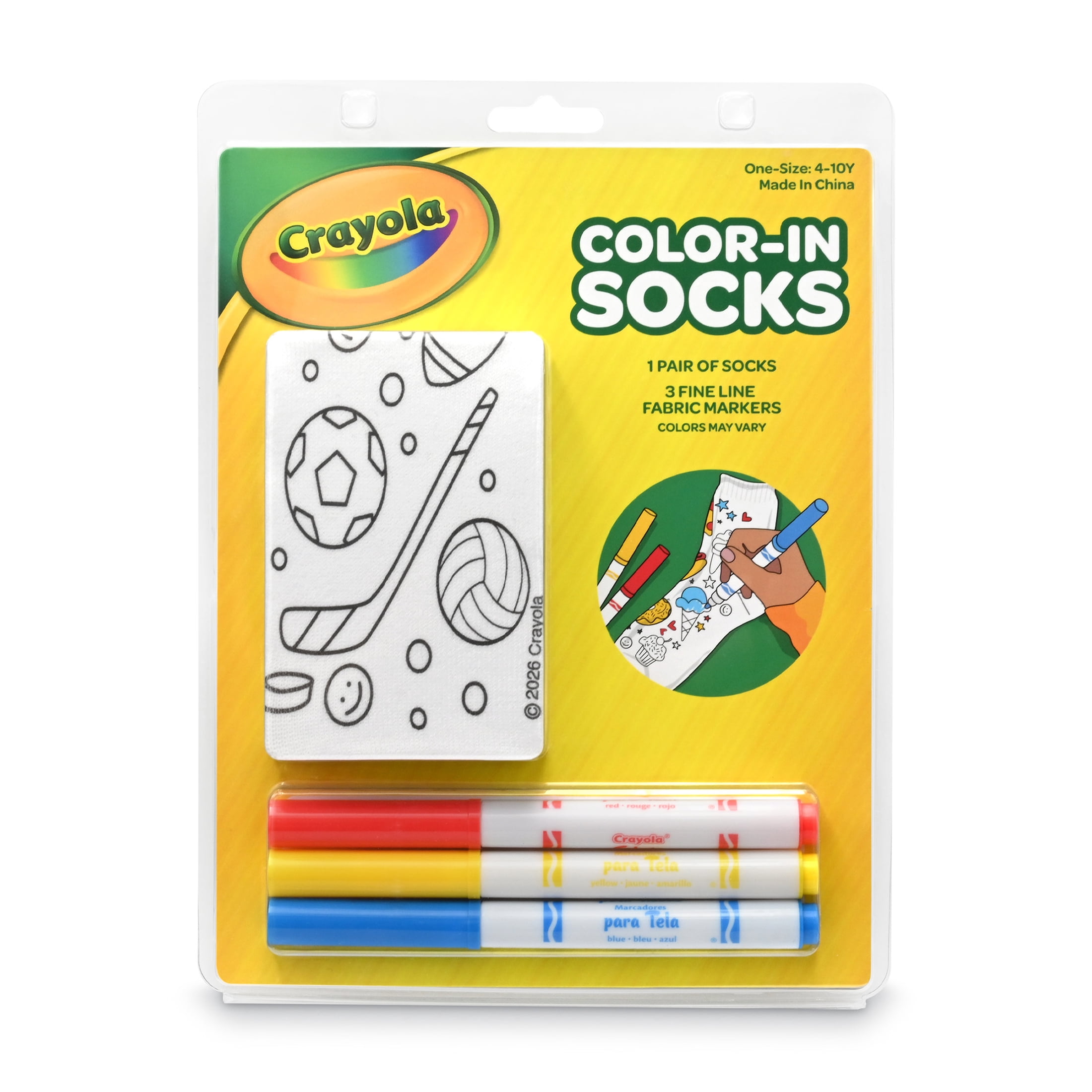 Crayola Color-In Socks Unisex Kids One Size