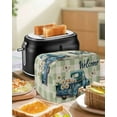 thumbnail image 5 of Fsddascl Blue Truck Spring Floral Toaster Cover 2 Slice, Small Kitchen Appliance Covers, Sage Green Plaid Butterflies Toaster Oven Cover with Loop, Bread Machine Cover Polyester Dust Cover, 5 of 5