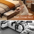 thumbnail image 3 of Lifezone Queen Platform Bed Frame with Headboard - Vintage Brown, 4 Storage Drawers, Built-in Charging Station & LED Lights, Sturdy Metal Support, 3 of 7