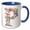 Blue/White, variant on 3drose, Pretty Watercolor Floral Monogram Letter P, 11oz Two-tone Red Mug