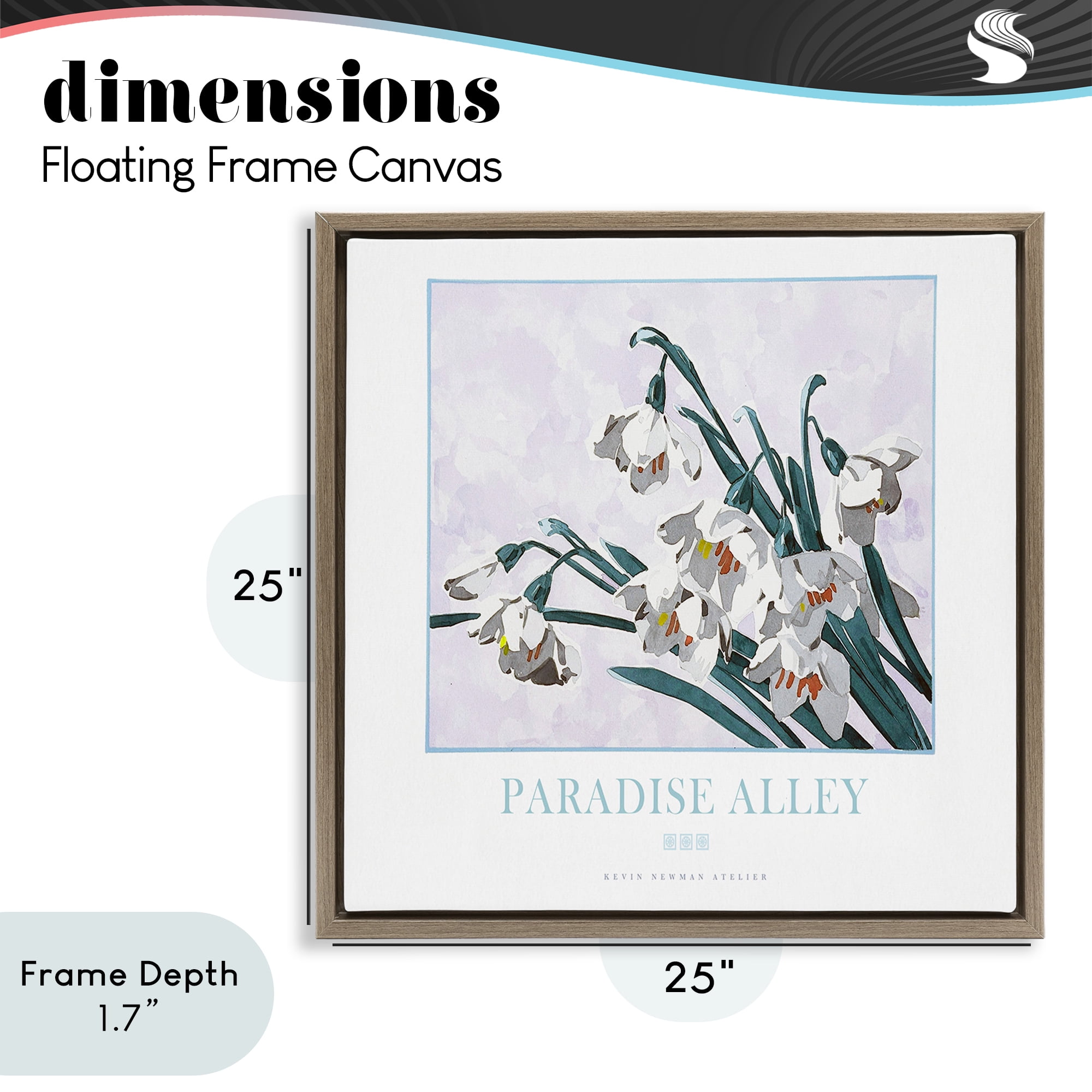 Stupell Industries Paradise Alley White Spring Blooms Brown Framed Floater Canvas Wall Art, design by Jadei Graphics