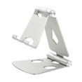 thumbnail image 1 of Soporte para tableta color plateado, soporte para base compatible con teléfono celular, accesorios, escritorio, otros teléfonos inteligentes de aluminio JM, 1 of 5