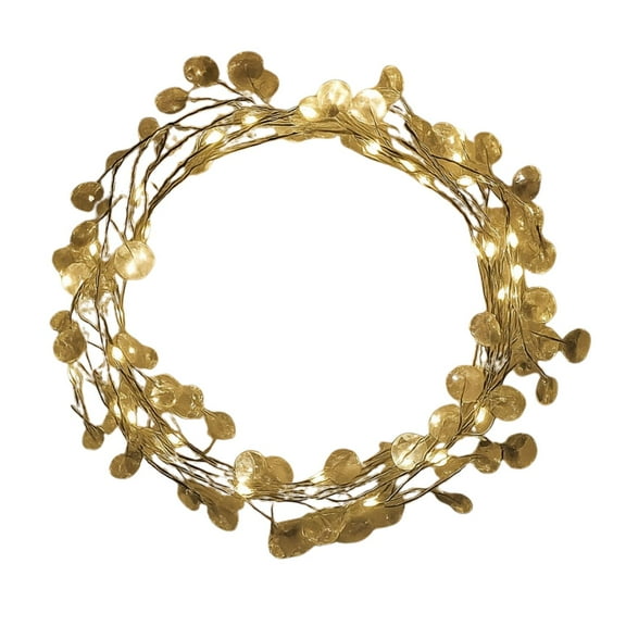 Elegani 40 LED Crystal Gemstone Fairy Lights – 16ft Silver String Lights with 97 Clear Crystals – Warm White Glow