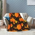 thumbnail image 2 of Fall Throw Blanket Autumn Pumpkin Blanket Thanksgiving Decor Soft Orange Black Pumpkins Fleece Flannel Throws Cozy Plush Fall Decor Throw Blanket for Living Room Couch Sofa Bed Adults Kids 50"x60", 2 of 6