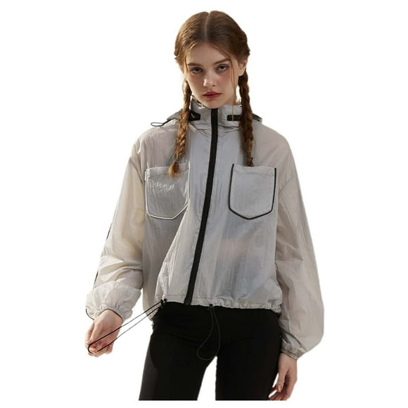 TJAZFJPA Corduroy Jacket Women Women's Upf 50+ Lightweight Raincoat Breathable Summer Outdoor Zipper Jacket with Long Sleeves and Storage Pockets Sweat Jackets for Women Cute Jackets for Women
