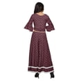 thumbnail image 3 of Moomaya Printed Long Palazzo And V- Neck Crop Top Set For Women Ethnic Dresses, 3 of 6
