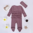 thumbnail image 6 of MEZZALL Toddler Baby Girls Boys Jumpsuit Spring Fall Clothes Knit Ruffle Footies Romper With Headband Outfits Breathable,, 6 of 9