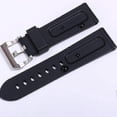 thumbnail image 3 of Black Watch Band Silicone Rubber Watch Band Replacement For Panerai Strap Tools Steel Buckle, 3 of 4