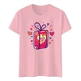 thumbnail image 4 of T-shirts pour Femmes de la Saint-Valentin 2026 Mode Manches Courtes Col Rond avec Cœur Graphique, 4 of 4