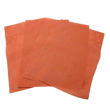 

4 Pcs/Lot Weave Placemat Pvc Dining Table Mat Disc Pads Bowl Pad Coasters Waterproof Table Cloth Pad Slip-Resistant Pad-Orange